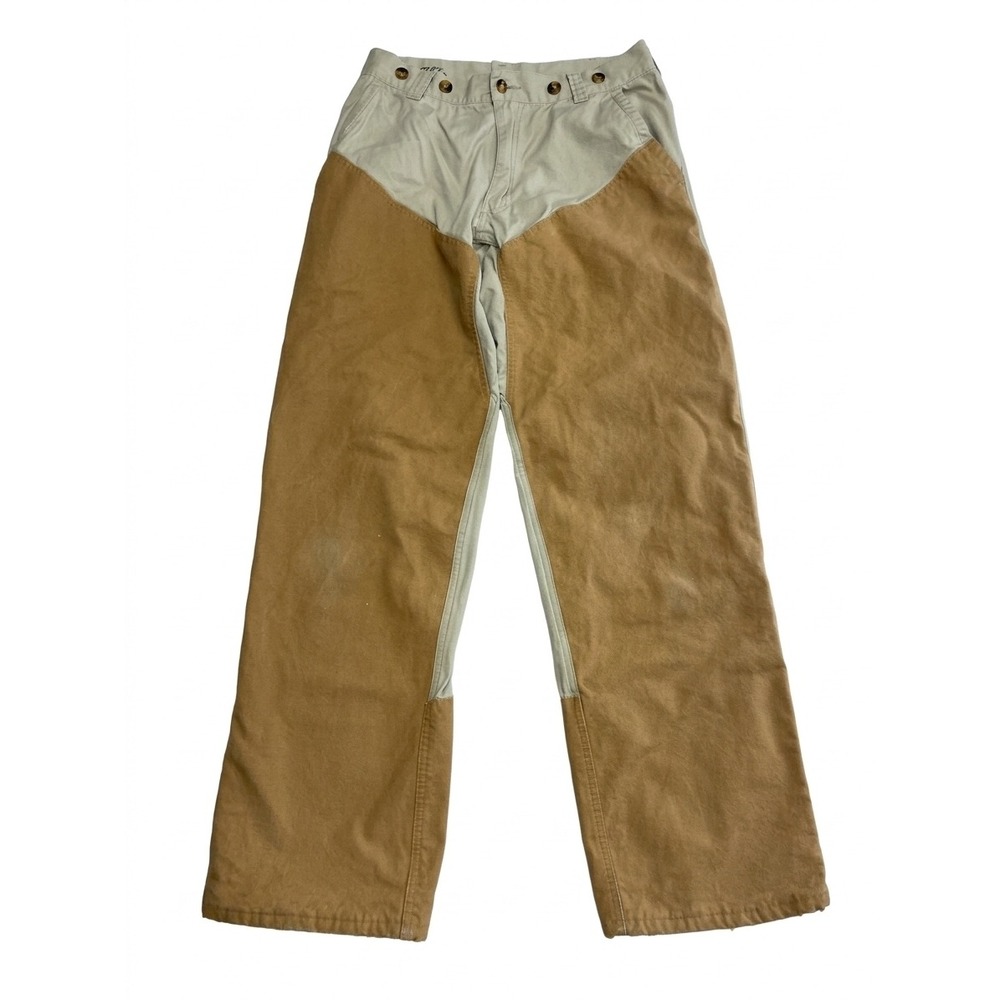 Orvis Field Pants Men 32 Khaki Brown Good Reinforced Canvas Hunting Trousers